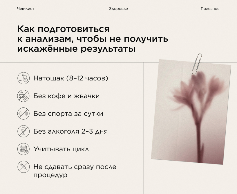 Как подготовиться к анализам, чтобы не получить искажённые результаты 