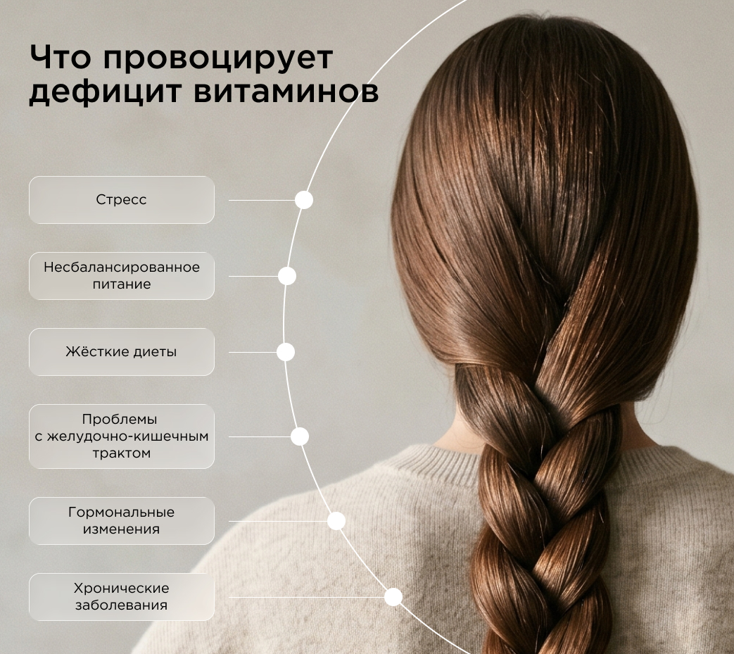Что провоцирует дефицит витаминов для волос