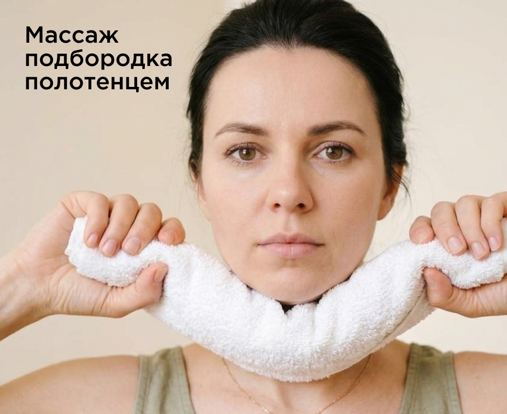 Техника массажа подбородка полотенцем