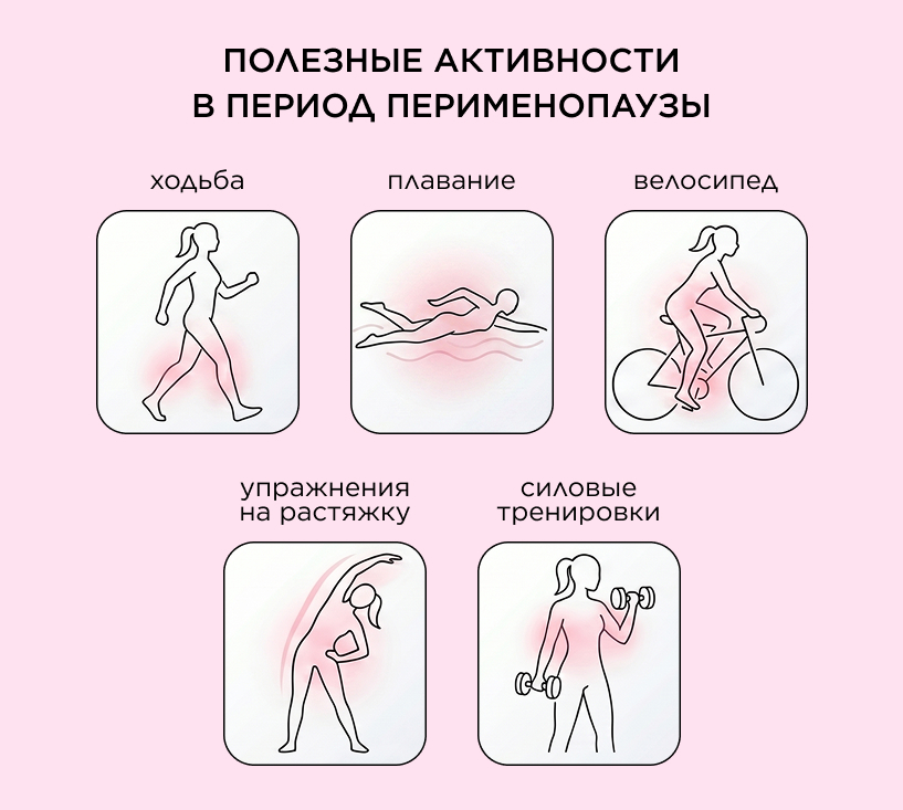 полезные активности в период перименопаузы