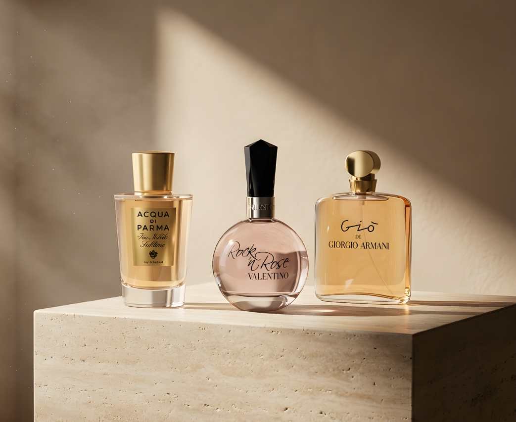 Acqua di Parma Iris Nobile, Giò от Giorgio Armani, Valentino Rock'n Rose