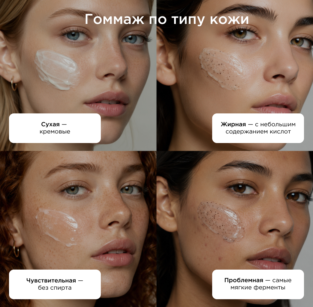 Гоммаж по типу кожи
