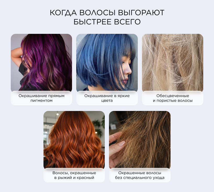Когда волосы выгорают быстрее всего