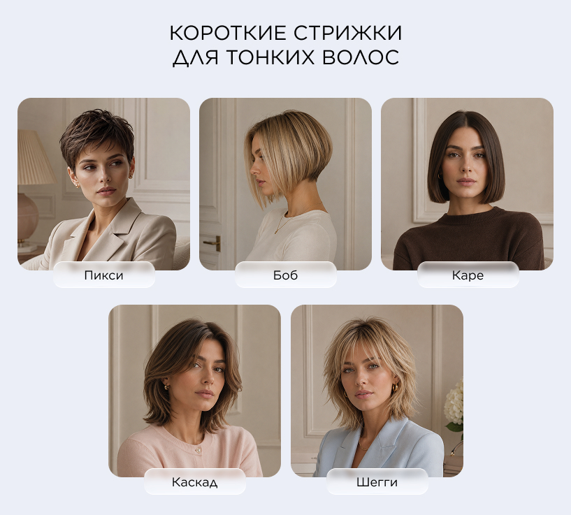 Короткие стрижки для тонких волос