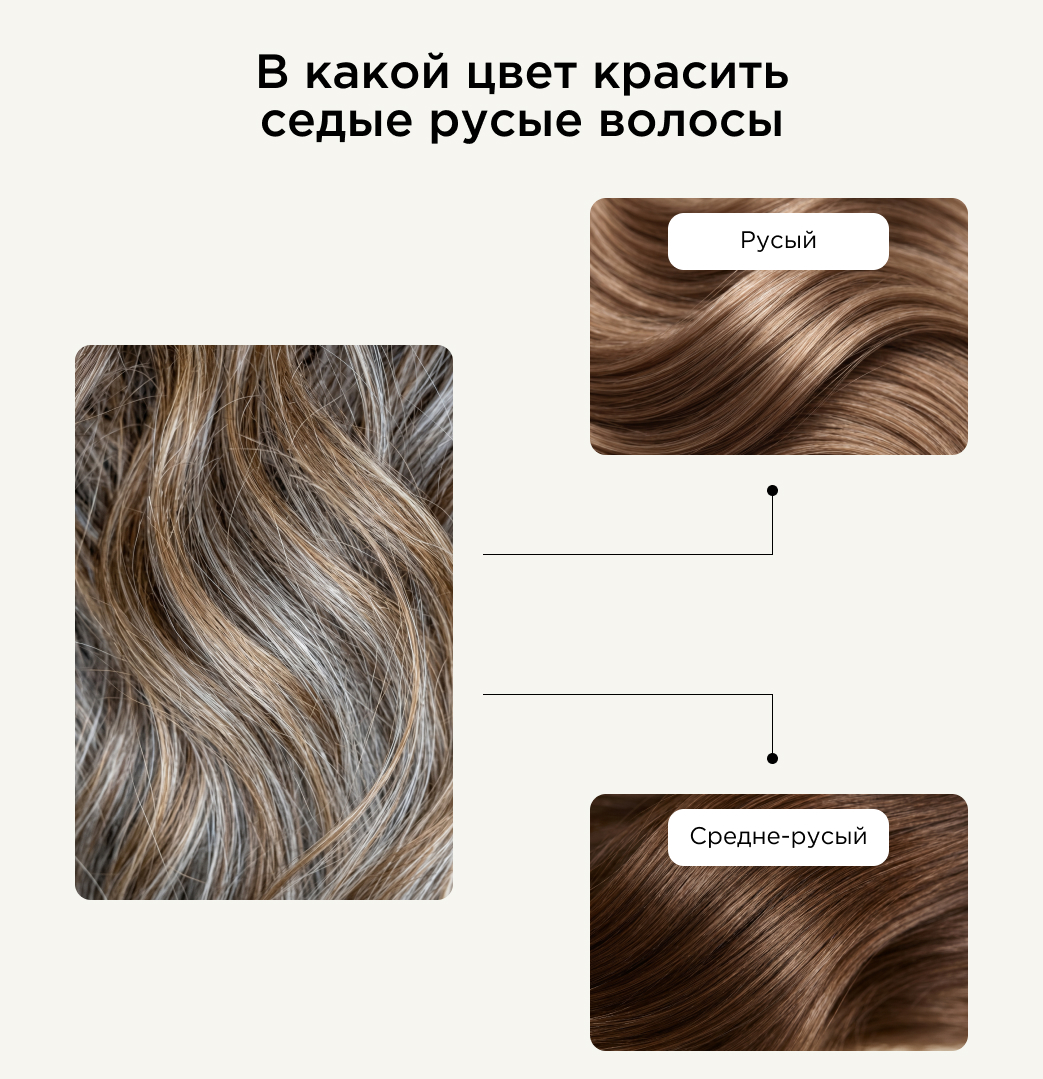 В какой цвет красить седые русые волосы