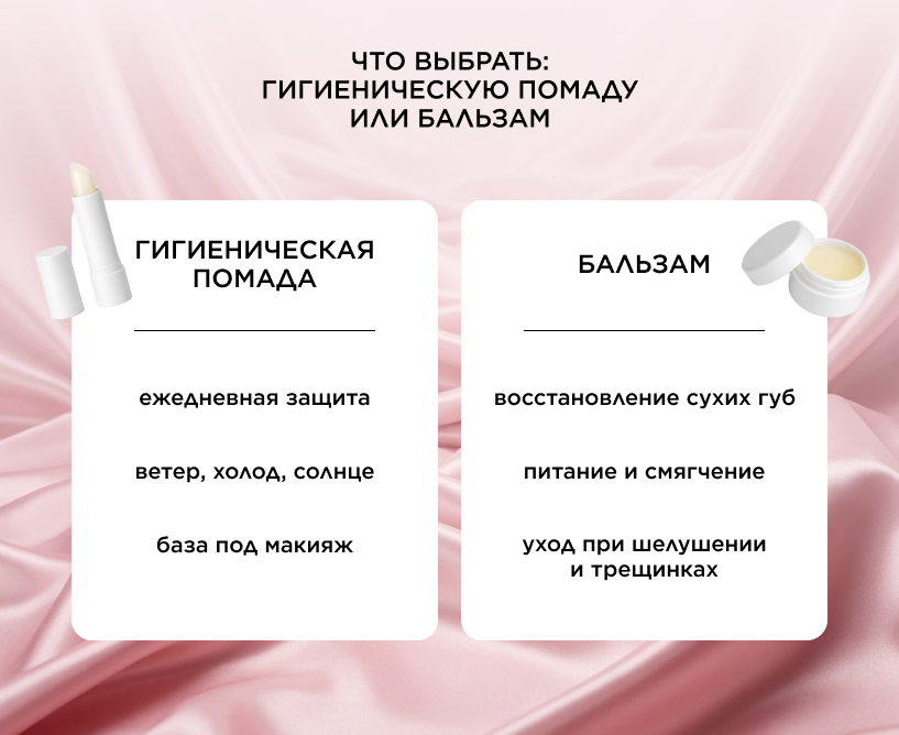 Что выбрать: гигиеническую помаду или бальзам