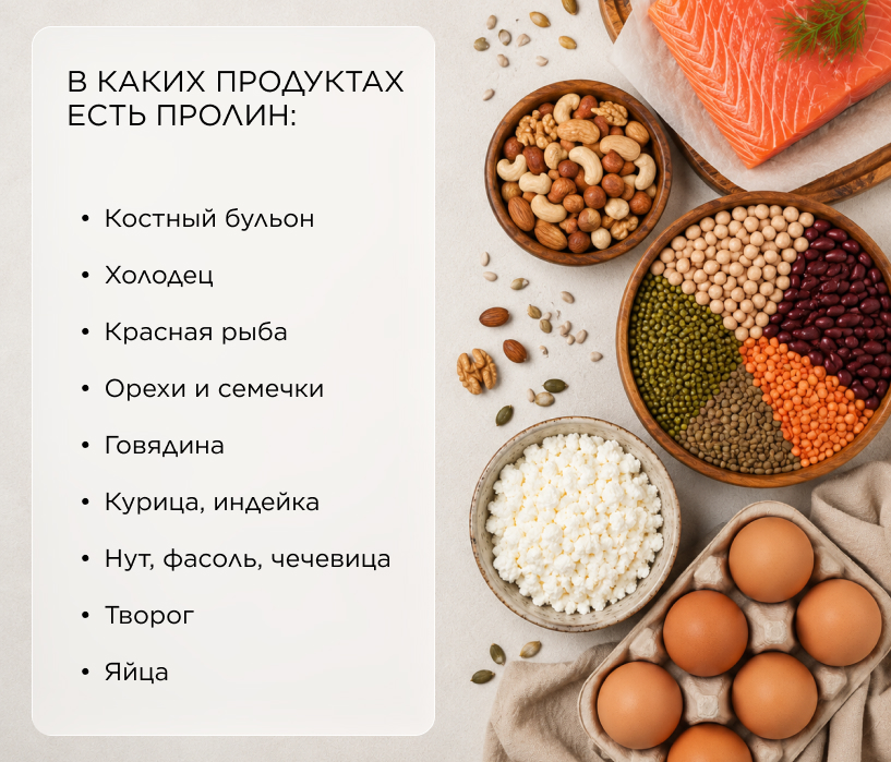 В каких продуктах есть пролин