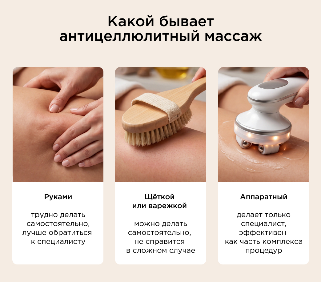 Какой бывает антицеллюлитный массаж