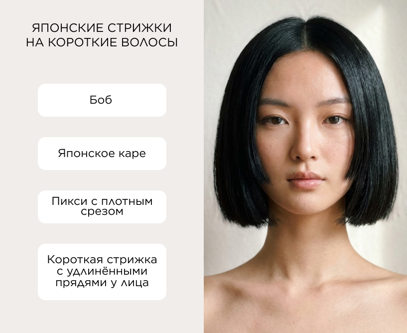 Японские стрижки на короткие волосы