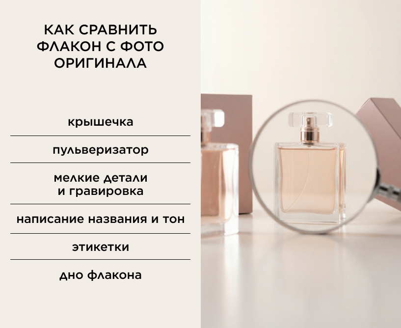Как сравнить флакон с фото оригинала