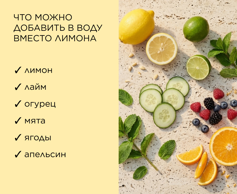 Что можно добавить в воду вместо лимона