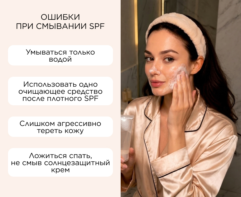 Ошибки при смывании SPF