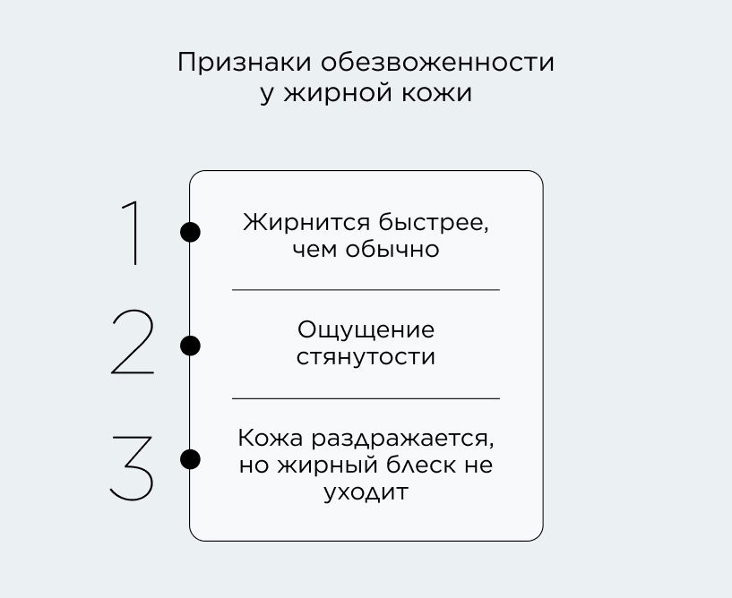 Признаки обезвоженности у жирной кожи