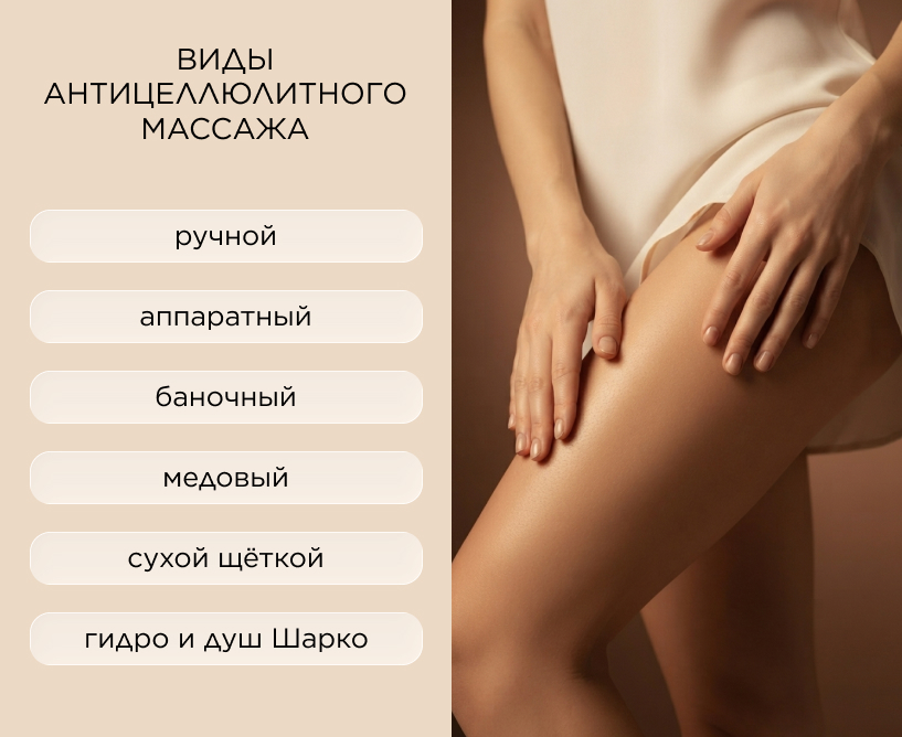 Виды антицеллюлитного массажа