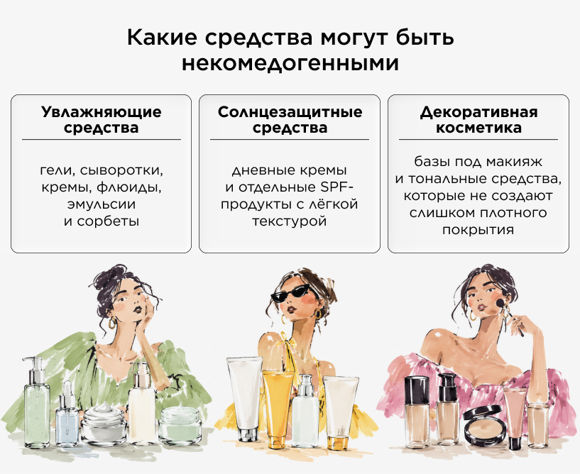 Какие косметические средства могут быть некомедогенными 