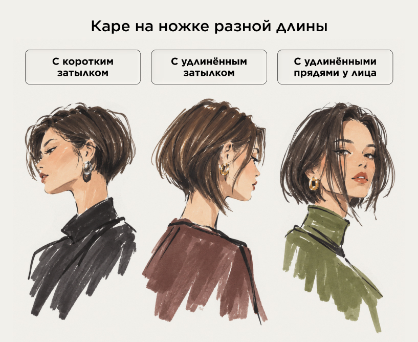 Каре на ножке разной длины