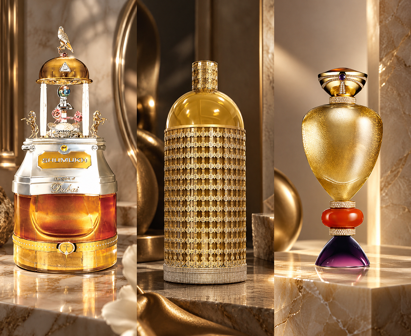 Сколько могут стоить самые дорогие духи: Le Monde sur Mesure, Morreale Paris; SHUMUKH, The Spirit of Dubai; Opera Prima, Bvlgari