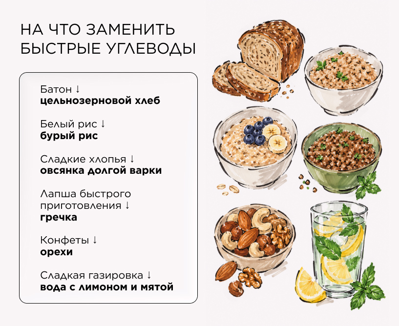 На что заменить быстрые углеводы