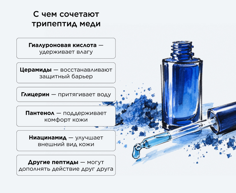 С чем сочетается трипептид меди в косметике 