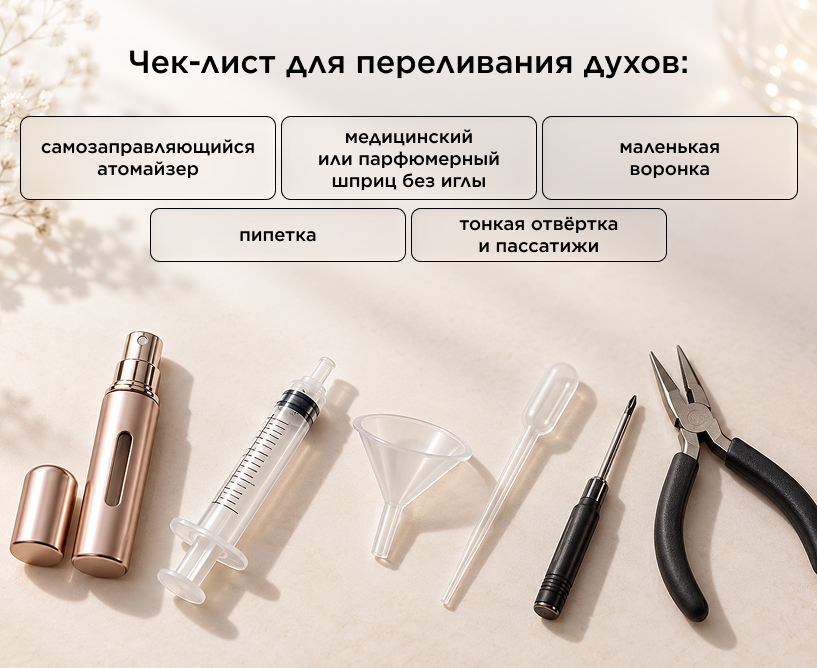 Что потребуется для переливания духов