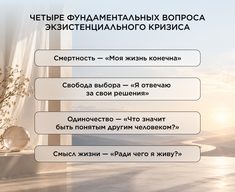 Четыре фундаментальных вопроса экзистенциального кризиса