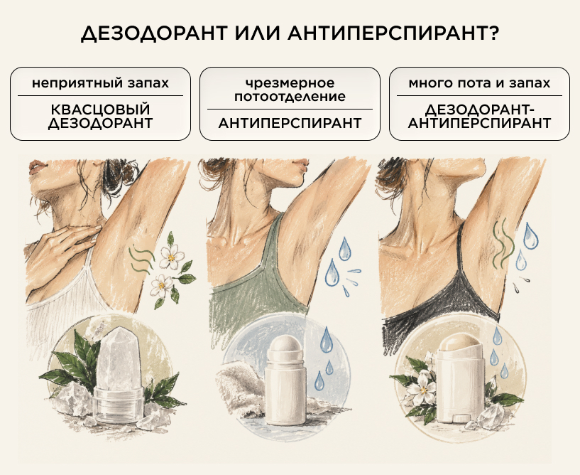 Дезодорант или антиперспирант?