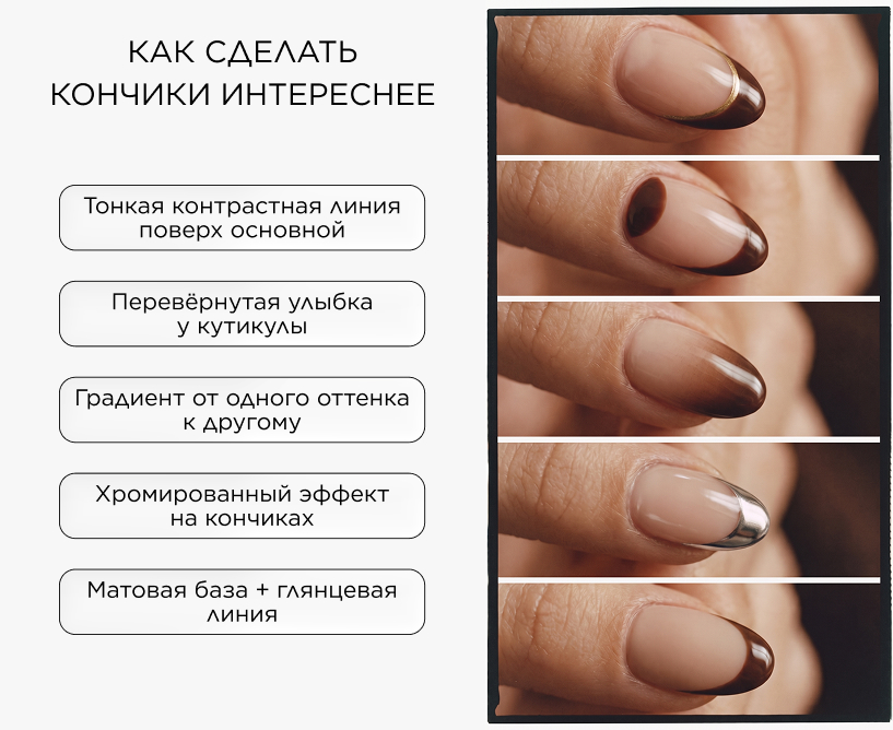 Популярные техники и варианты дизайна цветного френча