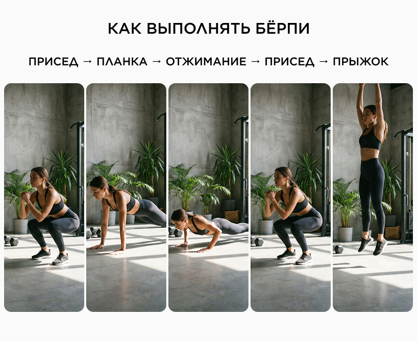 Как выполнять бёрпи