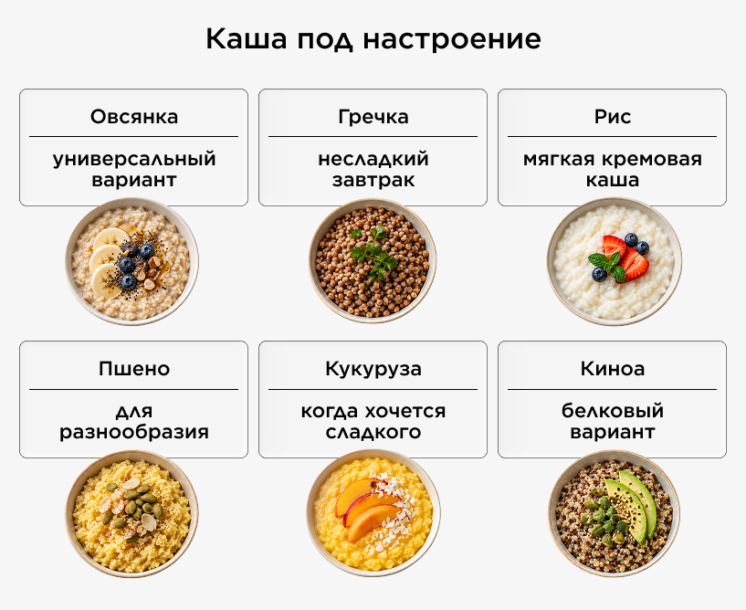 Какие каши можно приготовить на завтрак