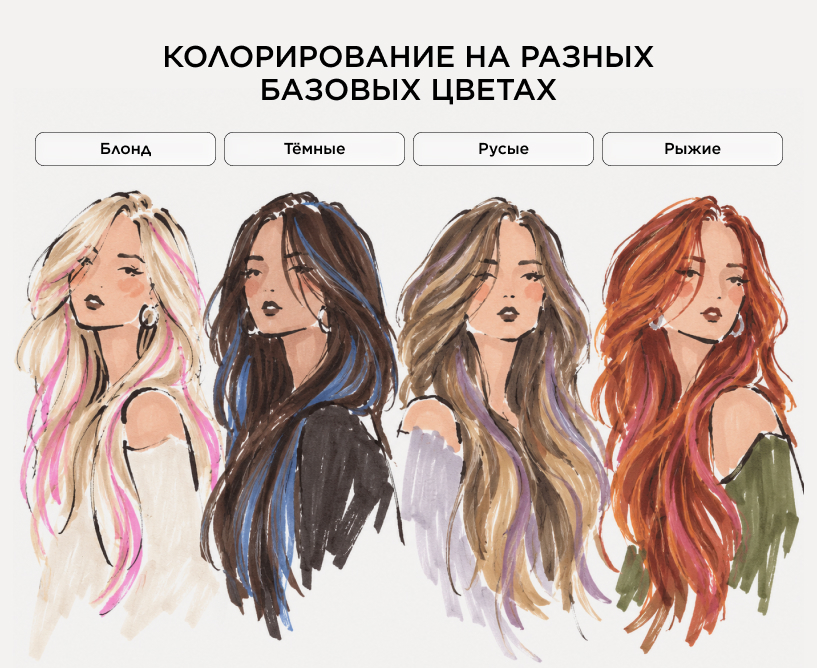 Колорирование по цвету волос