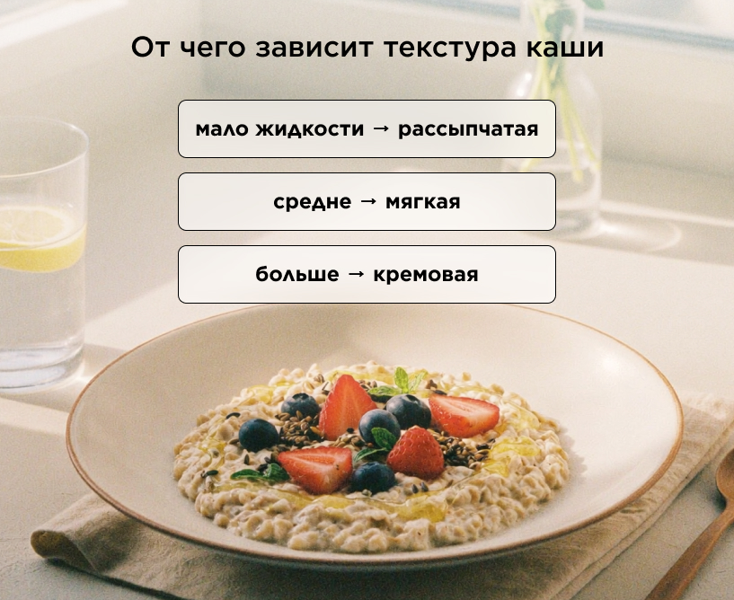 От чего зависит текстура каши