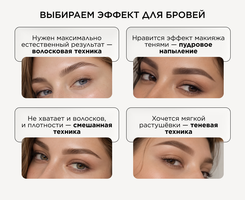 Виды перманентного макияжа бровей